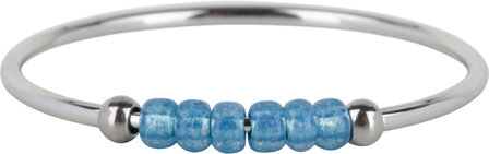 Charmin&#039;s R1148 Anxiety Ring Palm Blue Beads Steel