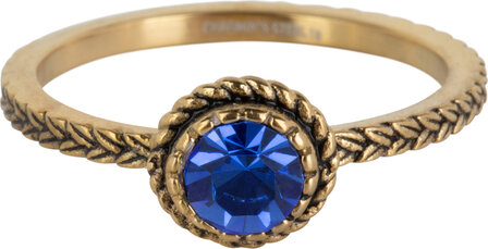 Charmin's ring R1098 Birthstone September Blue Sapphire Goldplated Iconic Vintage