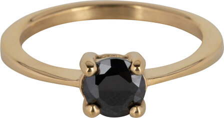 Charmin&rsquo;s Classic Princess Black Ring Goud R1193