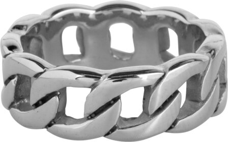 Charmin&rsquo;s statement ring R1005 Super Heavy Chain Staal