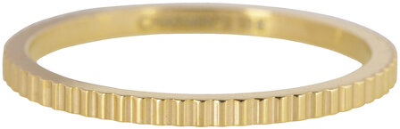 Charmin&amp;#8217;s goudkleurige stapelring R399 Brick goldplated staal