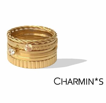 Charmin&#039;s ringen staal &amp; gold