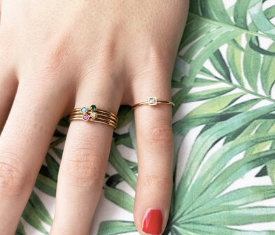 R688 Shine Bright 2.0 Goldplated Green Peridot Stone