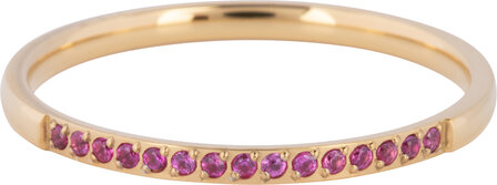 Charmin&rsquo;s Goukkleurige Stapelring Small Alliance Pink-fuchsia Crystals R1257