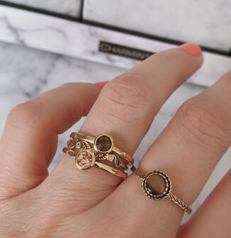 Charmin&#039;s ring R1081 Iconic Vintage Tigereye Stone Gold
