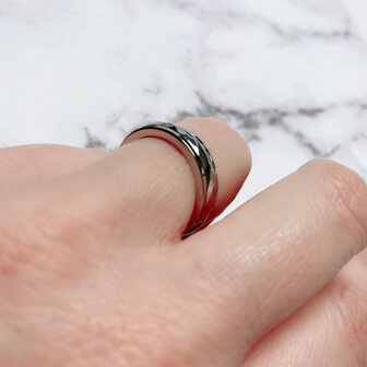 Charmin&#039;s Shiny Anxiety Fidget Ring Shiny Staal R1250