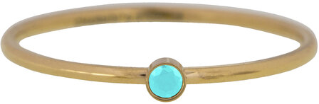 Charmin&#039;s Birthstone December Turquoise Steen Goldplated R789/KR86