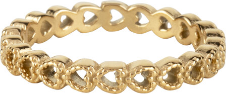 Charmin&rsquo;s Valentijn Love Row of Hearts Shiny goldplated R1289