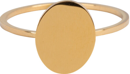 Charmin&rsquo;s goudkleurige zegelring R715 Modern Oval goldplated staal