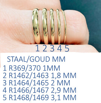Charmin&#039;s Ring Staal Rond Extra Small 1MM R369