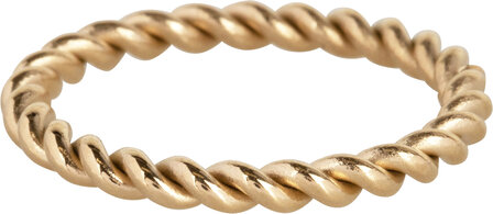 Charmin&rsquo;s Big Twisted Gedraaide Aanschuif Ring Gold R1008