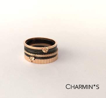 Ring R358 Black &#039;Matt and Shiny&#039;