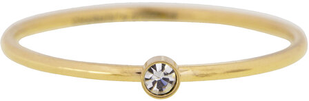 Charmin&#039;s  Birthstone Ring April Witte Steen Shine Bright 2.0 Goldplated R432/KR88