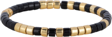Charmin&#039;s Miyuki Perles Or Noir Anxi&eacute;t&eacute; Fidget Ring R1537