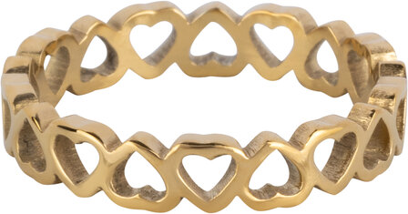 Charmin&#039;s Gold-Colored Ring with Open Heart Design Steel R1548 &ndash; Romantic and Playful