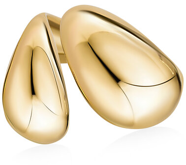 Charmin&#039;s Gold-Colored Chunky Ring with Open Oval Ends Steel R1794 &ndash; Airy and Elegant