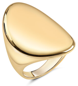 Bague &eacute;paisse couleur or de Charmin avec forme ovale en acier R1797 &ndash; &Eacute;l&eacute;gante et confortable