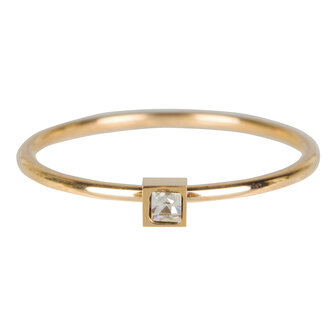Charmin&rsquo;s goudkleurige stapelring R501 Stylish Square goldplated staal