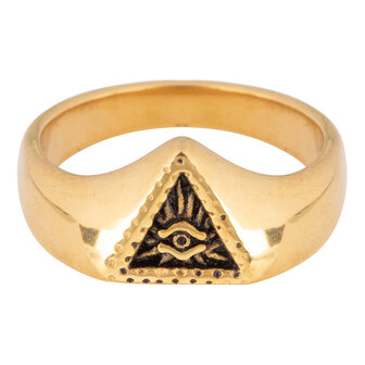 R677 Eye Triangle Gold Steel