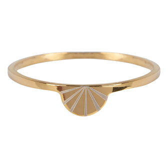 Charmin&rsquo;s goudkleurige stapelring R731 Modern Rainbow goldplated staal