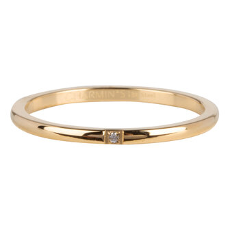 Charmin&rsquo;s goudkleurige stapelring R744 Precious goldplated staal