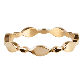 Charmin&rsquo;s goudkleurige stapelring R752 Bubbaly goldplated staal