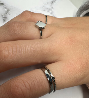 R698 Petite Shiny Steel Black Enamel