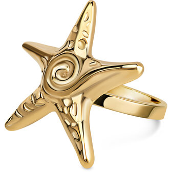 Bague &eacute;paisse couleur or Charmin comme une &eacute;toile de mer R1849 &ndash; Puissante et l&eacute;g&egrave;re