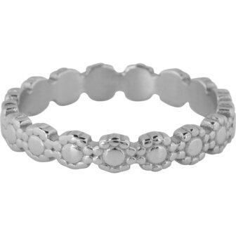 Charmin&rsquo;s Ring Vintage bewerkte Rondjes Staal R1248
