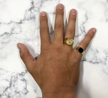 Charmin&#039;s UNI Men&#039;s and Women&#039;s Signet Ring Familia Supra Omnia Steel R999