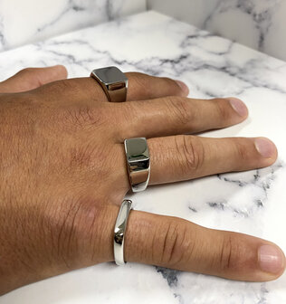 Charmin&#039;s UNI Men&#039;s Signet Ring Oblong Steel R965