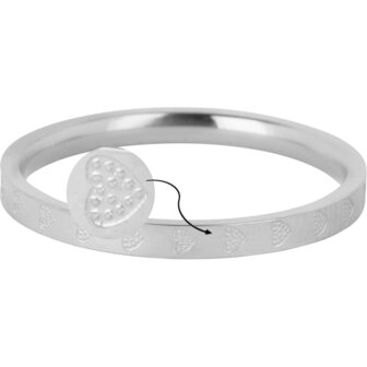 Charmin&#039;s Hartjes Rondom Ring Staal R1382
