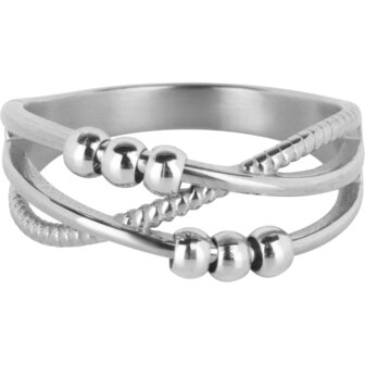 Charmin&#039;s Gedraaide Ring Balletjes Anxiety Fidget Staal R1360