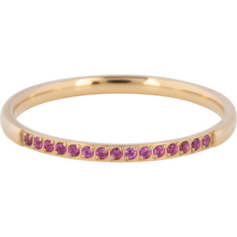 Charmin&rsquo;s Goudkleurige Stapelring Small Alliance Pink-fuchsia Crystals R1257