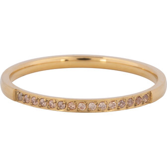 Charmin&rsquo;s Goudkleurige Stapelring Small Alliance Champagne Crystals R1255