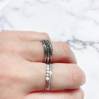 Charmin&#039;s Ring Leaves Shiny Staal R1242