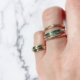 Charmin&#039;s Ring Leaves Shiny Staal R1242
