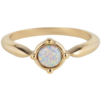 Charmin&#039;s Round Gold Ring with Opal R1164