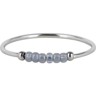 Charmin&#039;s R1147 Anxiety Ring Palm Old Blue Beads Steel