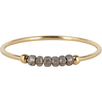Charmin&#039;s R1143 Anxiety Ring Palm Taupe Beads Goldplated