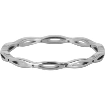 Charmin&#039;s Ring Open Gladde Ovaaltjes Staal R1111 