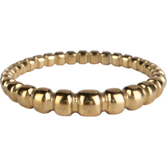 Charmin&rsquo;s statement ring R1058 Balletjes Tabs Lopend Goldplated
