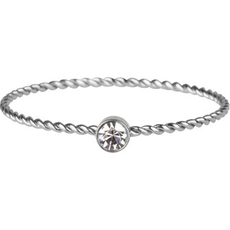 Charmin&#039;s Twisted Birthstone Ring Wei&szlig;er Kristallstahl R944