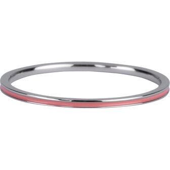 Charmin&#039;s Smalle Ring Petite Oud Roze Emaille Staal R928 
