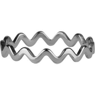 Charmin&rsquo;s stapelring R0902 Platte Wave Staal