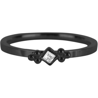R630 Royal Square Black Steel Crystal CZ