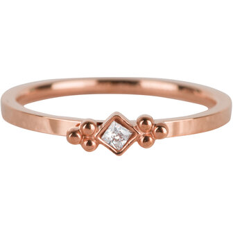 R617 Royal Square Rose Gold Steel Crystal CZ