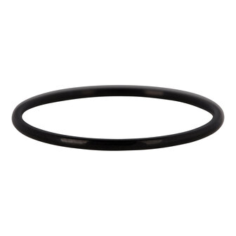 Charmin&#039;s Ring Zwart Staal Rond Smal 1MM R372