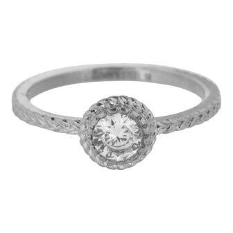 Bague Charmin&#039;s Birthstone April Witte Kristal Staal Iconique Vintage R435