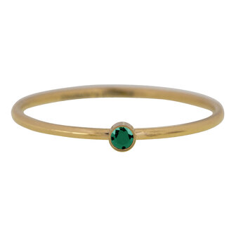 R790 Birthstone May Green Emerald Stone Shine Bright 2.0 Goldplated